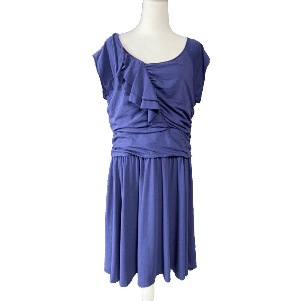 Garnet Hill Purple Long Sleeve Dress